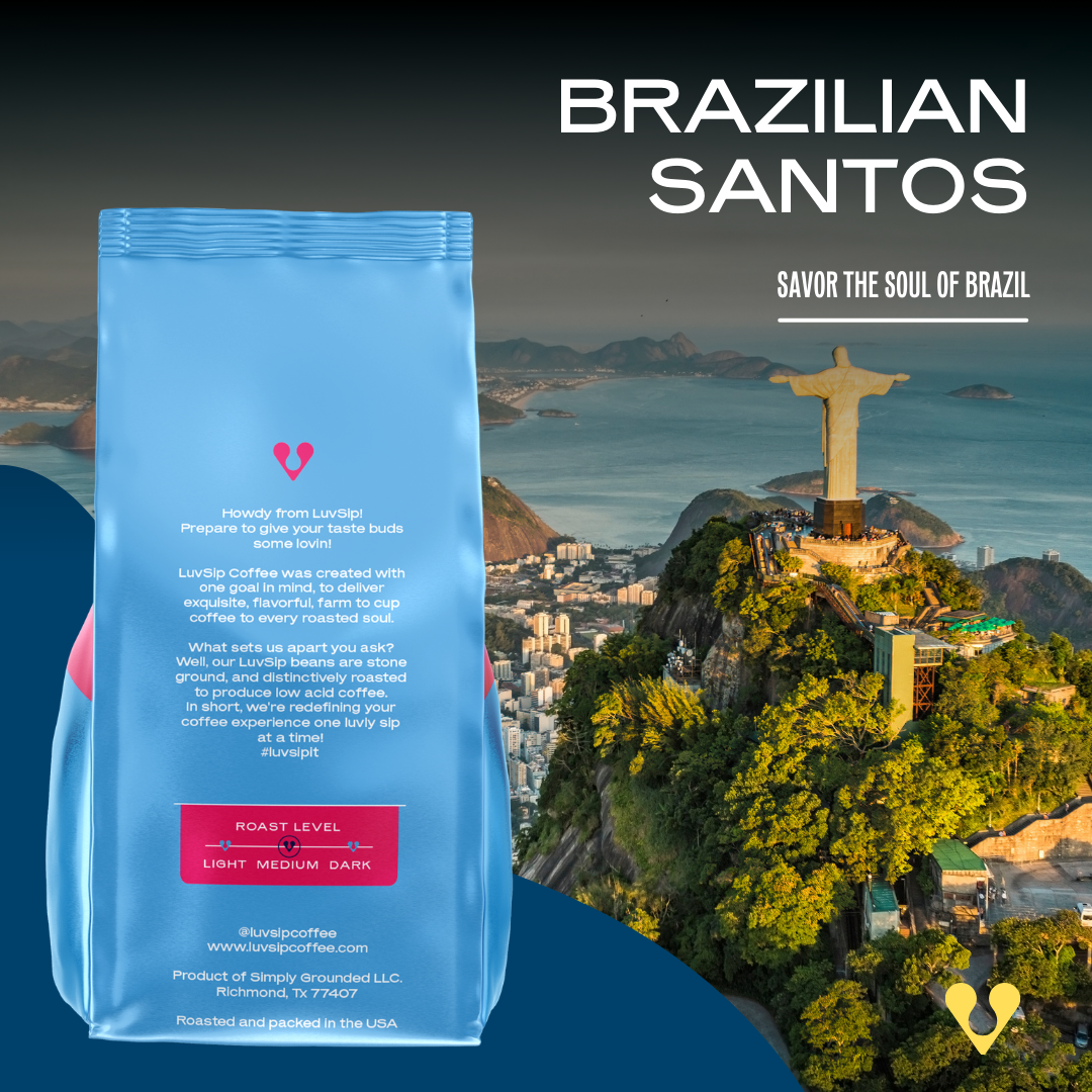 Brazilian Santos - Single Origin Low Acid -12oz (340g)