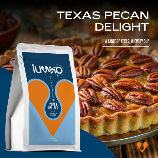 Texas Pecan - Low Acid Medium Roast Ground Coffee - 12oz (340g)